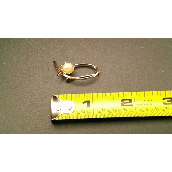 Retro Vintage 14k GF Pearl Floral Star Art Signed Brooch - Picture 5 of 6